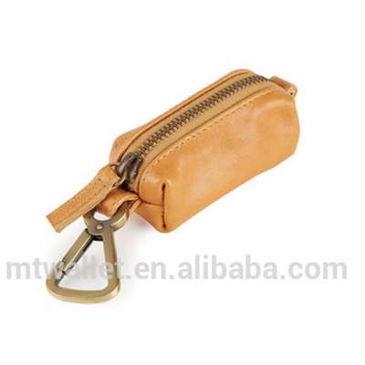 Tan Leather Pet Accessory Poop Waste Bag Holder Dispenser