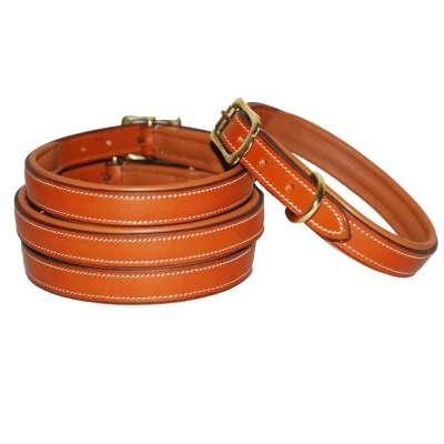 Full Grain Genuine Real Vegetable oil pull Leather pet Dog Collar and Leashes