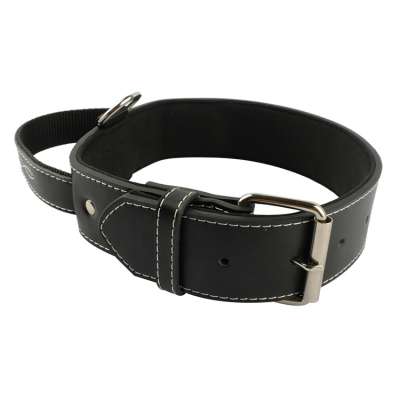 Top quality Wholesale cheap personalized custom designer adjustable leather large dog collar with convenient leather handle