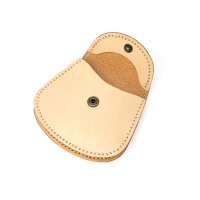 OEM ODM Vegetable Tanned Leather Credit Card Holder Coin Roundness Cash Money Wallet Simple Unisex Pocket Purse Fashion Logo